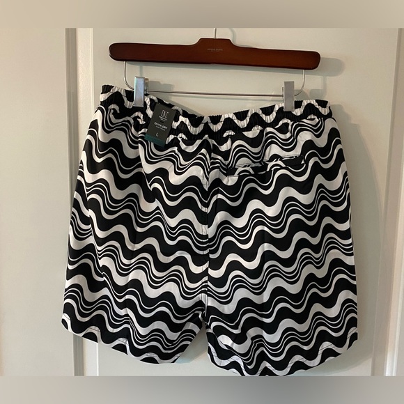 SOLD INC International Concepts Men's Wave-Print Swim Shorts Black L NWT - Picture 5 of 11